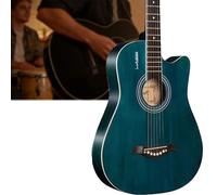 HEFJIAYCIQ Acoustic Guitar for Beginner, Lightweight Body Suitable for Adult Teen, with Gig Bag, Tuner, Strap, Strings, Picks, Capo,Blue 2,40in