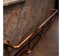 HEFJIAYCIQ Bar Foot Rail Kit, Undercounter Mount Hardware and Tubing Complete Kit, Foot Railing for Home Pub Cafe Restaurant Taproom Seating,Rose Gold,130cm/4.3ft