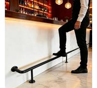 HEFJIAYCIQ Bar Mount Foot Rail Kit, Stainless Steel Bar Foot Rail Bracket, Undercounter Mount Hardware and Tubing Complete Kit,Black,140cm/4.6ft