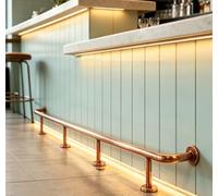HEFJIAYCIQ Bar Mount Foot Rail Kit, Stainless Steel Tubing Combination Foot Rail Bracket, for Kitchen Island Indoor Outdoor Stairs Loft Porch,Rose Gold,350cm/11.5ft