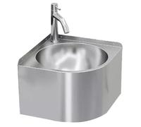 HEFJIAYCIQ Bathroom Corner Sink, Triangular Wall Stainless Steel Vanity Wash Basin, for Home, Dorm, Garage, Kitchen,Silver 1,32x32x24cm