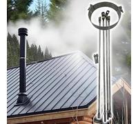 HEFJIAYCIQ Chimney Pipe Wall Bracket, Clip Flue Liner Clamp for Wall Building, Steel Clamp to Fasten The Chimney System,Silver,140mm