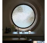 HEFJIAYCIQ Embedded Rotating Round Aluminium Alloy Window, 360° Rotating with Tempered Glass and Handles, Ventilation As Replacement for Living Room, Office, Cafe,Black,35cm/13.7in