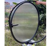 HEFJIAYCIQ Flush Mount Round Shed Window, 360° Rotatable Porthole Window with Handles, Bathroom Kitchen Rotating Ventilated Tempered Glass Windows,Black 1,40cm/15.7in