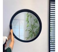 HEFJIAYCIQ Flush Mount Round Shed Window, 360° Rotatable Porthole Window with Handles, Bathroom Kitchen Rotating Ventilated Tempered Glass Windows,Black 3,30cm/11.8in