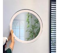 HEFJIAYCIQ Flush Mount Round Shed Window, 360° Rotatable Porthole Window with Handles, Bathroom Kitchen Rotating Ventilated Tempered Glass Windows,White 3,30cm/11.8in