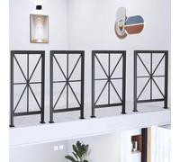HEFJIAYCIQ Indoor Stair Railing Kits, Outdoor Modern Metal Iron Hand Rail Guardrail, for Loft, Steps, Balconies, Staircases, Corridor, Patio Decor,Black 1,40x100cm