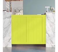 HEFJIAYCIQ Interior Wood Swing Door, Two-Way Auto Close Cafe Saloon Doors with Metal Hinges, for Stairs Bathroom Bedroom Balcony,Yellow,80x90cm