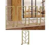 HEFJIAYCIQ Metal Iron Railing Kit, Deck Attic Porch Stair Balusters, Home Indoor Outdoor DIY Improvement Spindles,Gold 5,40x100cm