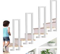 HEFJIAYCIQ Metal U-Shape Handrails for Steps, Stair Railing for Indoor Outdoor, Industrial Wrought Iron Railing for Stairs Garden Loft Corridor,White,75cm/2.4ft