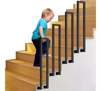 HEFJIAYCIQ Metal U-Shape Handrails for Steps, Stair Railing for Indoor Outdoor, Industrial Wrought Iron Railing for Stairs Garden Loft Corridor,Black,55cm/1.8ft