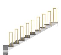 HEFJIAYCIQ Metal U-Shaped Stair Guardrail, Sturdy Non-Slip Indoor & Outdoor Stylish & Safe Grab Bars, Retro Industrial Iron Porch Handrail and Deck Fence,Gold,35cm/1.1ft