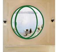 HEFJIAYCIQ Rotating Window with Metal Handle, Attic Kitchen Garage Ventilation As Replacement, Aluminum Alloy Frame 360° Center Around Round Window,Green 3,80cm/31.3in