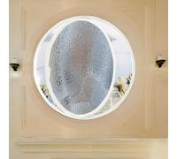HEFJIAYCIQ Rotating Window with Metal Handle, Attic Kitchen Garage Ventilation As Replacement, Aluminum Alloy Frame 360° Center Around Round Window,White 2,55cm/21.6in