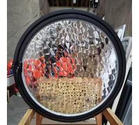 HEFJIAYCIQ Round Rotating Window, Flush Mount 360° Rotatable Aluminum Alloy Windows, for Bathroom, Kitchen Decor,Black,45cm/17.7in