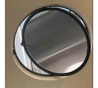 HEFJIAYCIQ Round Rotating Window with Tempered Glass, Flush Mount 360° Rotatable Aluminum Alloy Shed Windows, for Bathroom, Kitchen, Playhouse Decor,Black 1,30cm/11.8in