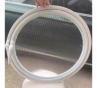 HEFJIAYCIQ Round Rotating Window with Tempered Glass, Flush Mount 360° Rotatable Aluminum Alloy Shed Windows, for Bathroom, Kitchen, Playhouse Decor,White 1,35cm/13.7in