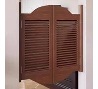 HEFJIAYCIQ Solid Wood Swinging Cafe Door, Interior Two-Way Half Doors with Hinges, Auto Close for Home, Office, Restaurant,Brown,95x90cm