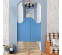 HEFJIAYCIQ Solid Wood Swinging Saloon Doors with Hinges, Interior Divider Western Auto Close Premade Cafe Doors, for Kitchen Bar Hallway Porch Entrance,Blue 1,95x90cm
