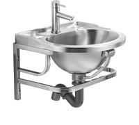 HEFJIAYCIQ Stainless Steel Floating Bathroom Sink, Space Saving Design Powder Room Wash Basin, for Kitchen, Yard, Office, Utility, Laundry,Silver 2,37x42x29cm