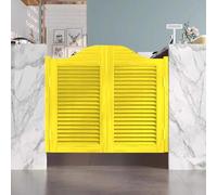 HEFJIAYCIQ Swinging Doors, Auto Close Two-Way Half Wood Doors with Hinges, for Doorways Kitchen Bar Porch Stairs Partition,Yellow,110x90cm