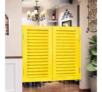 HEFJIAYCIQ Swinging Doors Cafe Doors, Auto Close Interior Solid Wood Half Door, for Stairs Hallway Kitchen Bar Counter Entrance Partition,Yellow,90x90cm