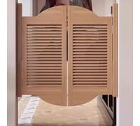 HEFJIAYCIQ Swinging Doors, Interior Western Solid Wood Louvre Slatted Divider Doors, for Cafes, Bars, and Home Interiors,Natural,105x100cm