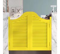 HEFJIAYCIQ Swinging Louvered Cafe Doors, Solid Wood Auto Close Partition Half Door with Hinges, Room Divider, Home, Kitchen, Bar,Yellow,135x100cm
