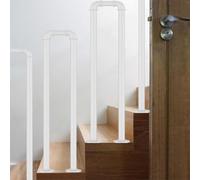 HEFJIAYCIQ U Shape Wrought Iron Pipe Stair Handrail, 1.1Ft-3.3Ft Railing for Indoor Outdoor Steps, for Villa Lofts Indoor Fences Hotels Guardrail,White,100cm/3.3ft