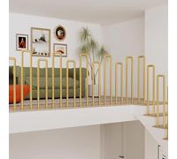 HEFJIAYCIQ U Shape Wrought Iron Pipe Staircase Railing, 1.1Ft-3.3Ft Metal Non-Slip Grab Bar, Decking Railing for Indoor Outdoor Garage,Gold,95cm/3.1ft