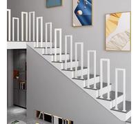 HEFJIAYCIQ U-Shaped Stair Handrail, Outdoors Wrought Iron Step Railing Hand Rails, for Indoor Stairs, Porch Deck, Garden Yard,White,50cm/1.6ft