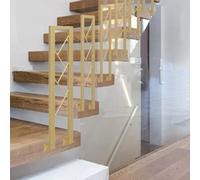 HEFJIAYCIQ U-Shaped Stairs Guardrail Handrail, Safety Non-Slip Side Mount Stair Baluster, High 35-100cm Outdoor Railing for Garden Villa,Gold,35cm/1.1ft