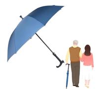 HEFJIAYCIQ Walking Cane Umbrella, Non-Slip Portable Walking Sticks Umbrella, Windproof Windbreak Multifunction Night Hiking Rainy,Blue,85cm/33inch