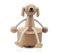 Hefonti Dog Music Box Figurine with Flexible Legs, Wooden Puppy Music Box Rope Posture for Dog Lovers Wife Mom Birthday, Wind Up Musical Box Play You are My Sunshine
