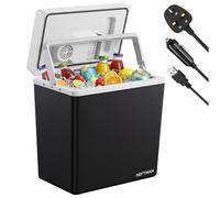 HEFTMAN 20L Electric Cool Box - Electric Cooler Box 12V 240V with Mains Plug, USB-A Cable & 12V Car Plug, Hot & Cold Functions, Insulated Portable Plug in Cool Box for Car, Camping, Travel & Home Use