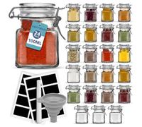 Heftman 24 Mini Clip Top Spice Jars 100Ml