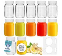 Heftman 60Ml Small Glass Bottles With Lids - 12 Pack