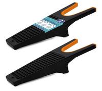 HEFTMAN Boot Jack - 2 Pack Heavy Duty Welly Boot Remover, Sturdy Plastic Boot Puller for Easy Removal of all Types/Sizes of Boots with Anti-Slip Rubber Grip & Shoe Scraper Removes Mud (Black/Orange)