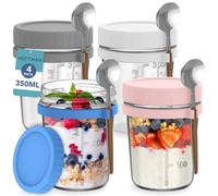 Heftman Breakfast Jars (350Ml / 12Oz) (Multicolored) - 4 Pack