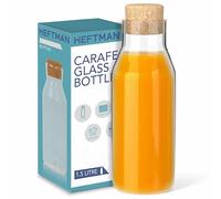 HEFTMAN Carafe Glass Bottle 1.5 Litre (1 Pack) - Glass Bottle with Cork Lid