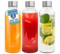 Heftman Clear Glass Bottles 500Ml - 3 Pack