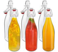 Heftman Clip Top Bottles 1 Litre - 6 Pack