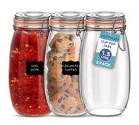Heftman Clip Top Jars 1.5 Litre - 3 Pack
