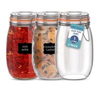 Heftman Clip Top Jars 1 Litre - 3 Pack