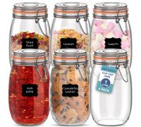 Heftman Clip Top Jars 1 Litre - 6 Pack