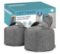 HEFTMAN Fabric Door Stop Heavy - Grey Pattern with Handle, Homely & Decorative Weighted Door Stop, Interior Doorstop Stopper for Home Decor - Pack of 2 Fabric Door Stops (1kg Each)