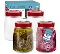 Heftman Fermentation Jar 1.4 Litre Red - (4 Pack)