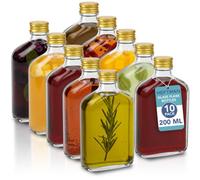 Heftman Glass Flask Bottles 200Ml - 10 Pack