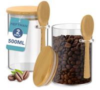 Heftman Glass Jars With Spoons 500Ml - 2 Pack