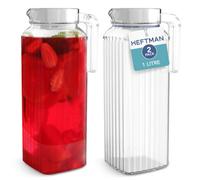 Heftman Glass Jug 1 Litre - 2 Pack